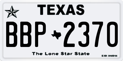 TX license plate BBP2370