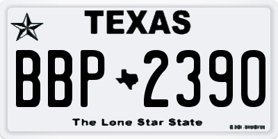 TX license plate BBP2390