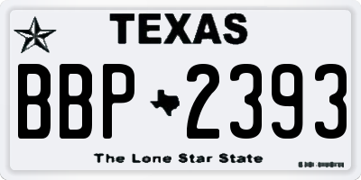 TX license plate BBP2393