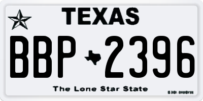 TX license plate BBP2396