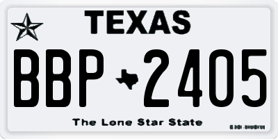 TX license plate BBP2405