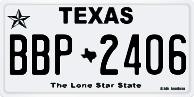 TX license plate BBP2406