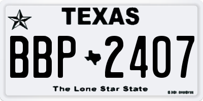 TX license plate BBP2407