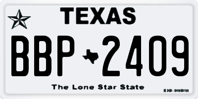 TX license plate BBP2409