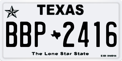 TX license plate BBP2416
