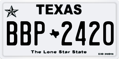 TX license plate BBP2420