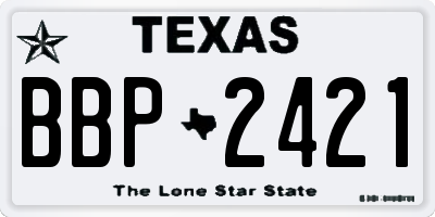 TX license plate BBP2421