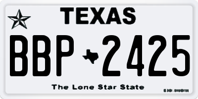 TX license plate BBP2425