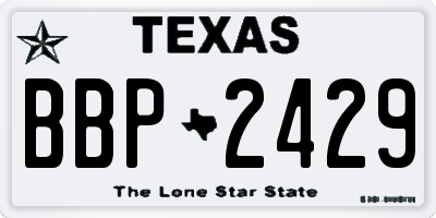TX license plate BBP2429
