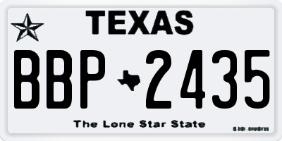 TX license plate BBP2435