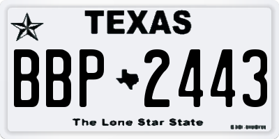 TX license plate BBP2443
