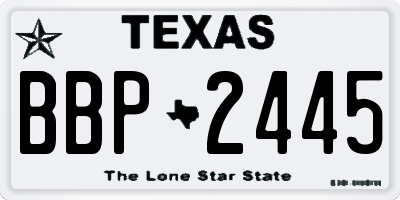 TX license plate BBP2445