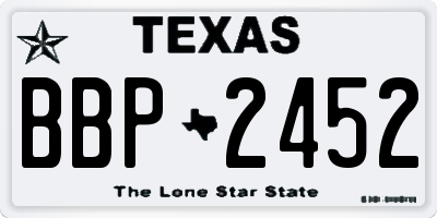 TX license plate BBP2452