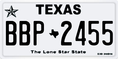 TX license plate BBP2455
