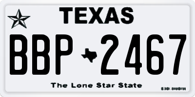 TX license plate BBP2467