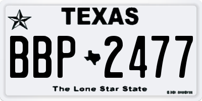 TX license plate BBP2477