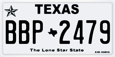 TX license plate BBP2479