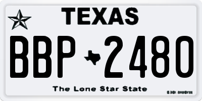 TX license plate BBP2480