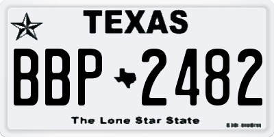 TX license plate BBP2482