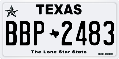 TX license plate BBP2483