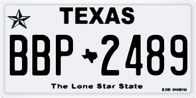 TX license plate BBP2489