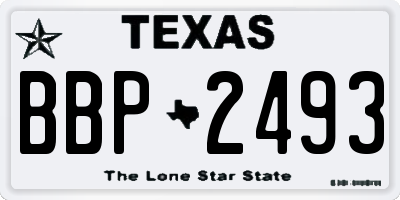 TX license plate BBP2493
