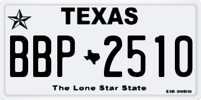 TX license plate BBP2510