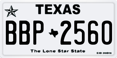 TX license plate BBP2560
