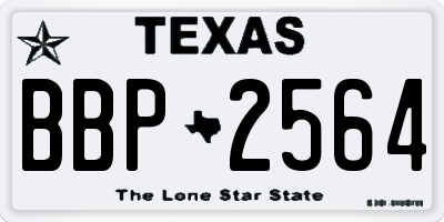 TX license plate BBP2564