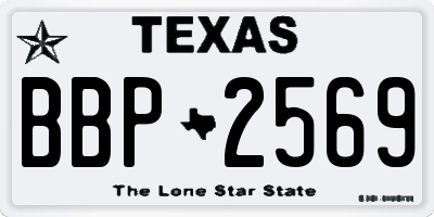 TX license plate BBP2569