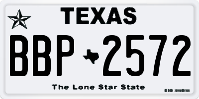 TX license plate BBP2572