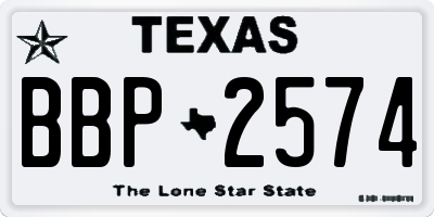 TX license plate BBP2574