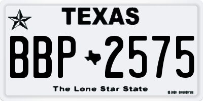 TX license plate BBP2575