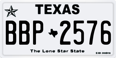 TX license plate BBP2576