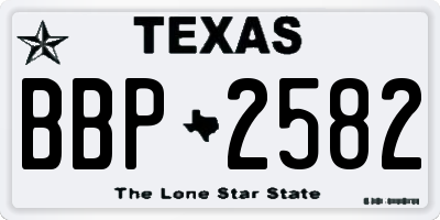 TX license plate BBP2582