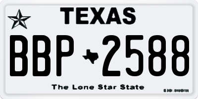 TX license plate BBP2588