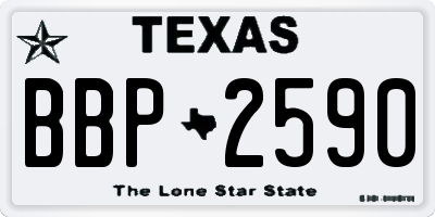 TX license plate BBP2590