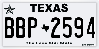 TX license plate BBP2594