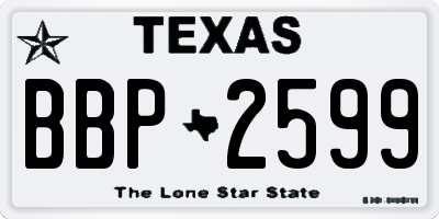 TX license plate BBP2599