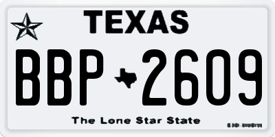 TX license plate BBP2609