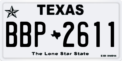 TX license plate BBP2611