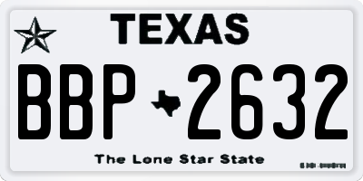 TX license plate BBP2632