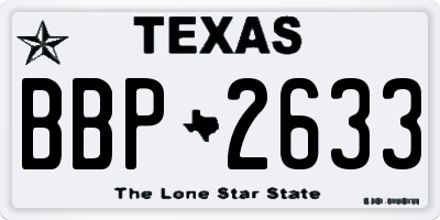 TX license plate BBP2633