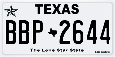 TX license plate BBP2644