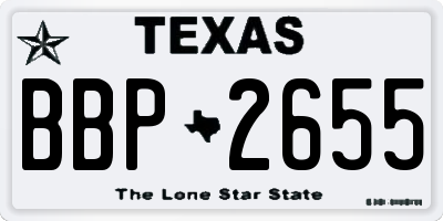 TX license plate BBP2655