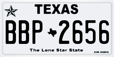 TX license plate BBP2656