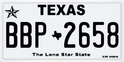 TX license plate BBP2658
