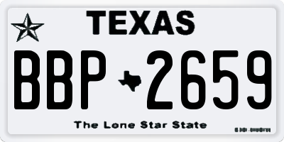 TX license plate BBP2659