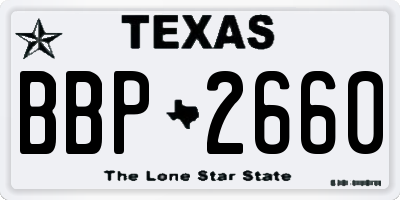TX license plate BBP2660