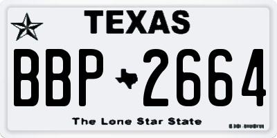 TX license plate BBP2664